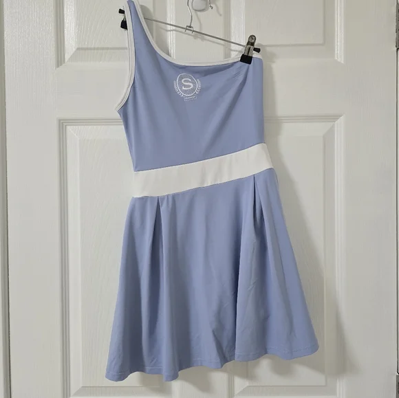 Slazenger Blue Obe Shoulder Mini Tennis Dress Size 4 - Picture 6 of 11